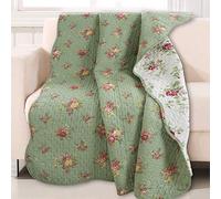 Cozy Line Home Fashions Jeté de lit matelassé 100% Coton réversible pour Toutes Les Saisons Motif Floral