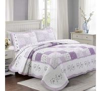 Cozy Line Home Fashions Love of Lilac Bedding Quilt Set Violet clair Orchid e Lavande Chic Dentelle Florale 100% Coton R versible Couvre-lit Lila