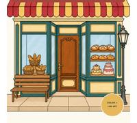 Cozy Main Street: 20 Completed Color Examples with Matching Line Art - Premium Color Edition