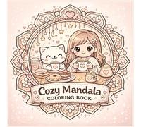 Cozy Mandala Coloring Book for Adults & Teens: Cute Kawaii Cat & Relaxing Simple Designs, Bold and Easy Coloring Pages