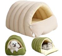 Cozy Monster Cat Bed, 2026 New Pet Cave for Indoor Cats Blanket, Winter Warm Cat House, Removable and Washable Dual-Purpose Cat and Small Dog Nests(Beige,M:57 * 37 * 28cm)