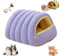 Cozy Monster Cat Bed, Cat Beds for Indoor Cats, Pet Indoor Cave for Cats, Cute Soft Warm Calming Plush Kitten Dog Pet Cave Nest, Warm Caves Nest Sleeping Bed Puppy House for Small Pets (Purple,L)