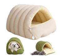 Cozy Monster Cat Bed, Pet Cave for Indoor Cats, Soft and Warm Cats House Tent Bed, Removable and Washable Dual-Purpose Cat and Small Dog Nests for Cats,Kittens and Small Dogs (Beige,M)