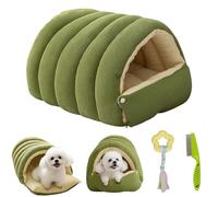 Cozy Monster Cat Bed, Pet Cave for Indoor Cats, Soft Plush Winter Closed-Off Cave House, Pet Sleeping Removable Washable Pad Bags for Pets for Kittens and Small Dogs (A,M)