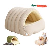 Cozy Monster Cat Bed, Soft and Warm Cats House Tent Bed, Cat Cave Tent with Removable Cushion, Dual-Purpose Dog Nests for Cats, Small Dogs (Beige,M:45 * 30 * 19cm)