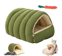 Cozy Monster Cat Bed, Soft and Warm Cats House Tent Bed, Cat Cave Tent with Removable Cushion, Dual-Purpose Dog Nests for Cats, Small Dogs (Green,M:45 * 30 * 19cm)