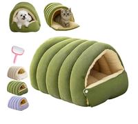 Cozy Monster Cat Bed,Soft and Warm Cats House Tent Bed,Comfortable Plush Pet Cave Beds,Non-Slip Cat Bed Removable Washable for Cats and Small Dogs (Green, L)