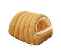 Cozy Monster Cat Bed, Warm Enclosed Cat Cave Bed with Removable Cushion, Cozy Pet House for Indoor Cats, Small Dogs, Winter Home (Yellow,35 * 30 * 19cm)