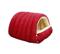Cozy Monster Cat Bed, Warm Enclosed Cat Cave Bed with Removable Cushion, Cozy Pet House for Indoor Cats, Small Dogs, Winter Home (Red,45 * 37 * 28cm)