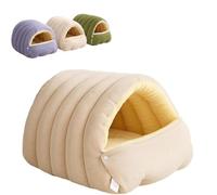 Cozy Monster Cat Bed, Winter Soft Warm Warm Cat House,Hideaway Nesting Pet Cave with Removable Cushion & Anti-Slip Base(B,L)