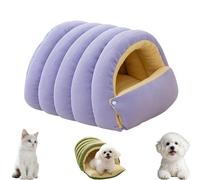 Cozy Monster Cat Bed - Winter Warm Cat Sleeping Bag, Removable Cushion, Machine-Washable, Plush Cave for Indoor Cats & Small Dogs, Cozy Nest (Light Purple,S)