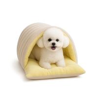 Cozy Monster Katzenbett, Gemütliches Monster-Katzenbett Für Indoor-Katzen, Weiches Und Warmes Katzenhaus-Zeltbett, Abnehmbar Und Waschbar, Für Katzen Und Kleine Hunde (Beige, l 57 * 37 * 28cm)