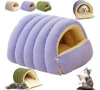Cozy Monster Lit pour chat avec coussin amovible, grotte pour chat d'intérieur, lit de tente doux et chaud, pour chats, petits chiens (violet, L)