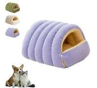 Cozy Monster Lit pour chat, chaton et petit chien en peluche lavable avec coussin amovible, base antidérapante, nid chaud anti-anxiété pour chats et petits chiens (violet, taille M pour chat de 4 kg