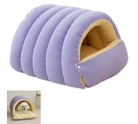 Cozy Monster Lit pour chat, doux et chaud pour chats d'intérieur - Coussin amovible et lavable - Niche de sommeil confortable pour chatons et petits chiens (violet, L)