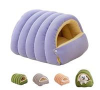 Cozy Monster Lit pour chat, intérieur amovible, pour animal de compagnie, chat d'intérieur avec coussin amovible, pour chatons et petits chiens (violet, M)
