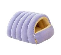 Cozy Monster - Niche pour chat et petit chien d'intérieur - Maison douce et chaude avec coussin amovible et lavable, lit d'intérieur chaud pour chat et petit chien (violet, M)