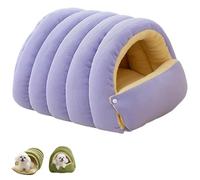 Cozy Monster Panier pour chat, chaton et petit chien d'intérieur - Lit d'hiver chaud avec coussin amovible lavable, base antidérapante et motif monstre mignon (violet, taille L)
