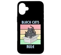 Cozy Mystery Black Cats Rule Cute Smoking Chat dans Une boîte Coque pour iPhone 16 Plus