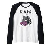 Cozy Mystery Crafting Cat Tricot Parce Que Le Meurtre est Une Erreur Manche Raglan