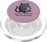 Cozy Mystery Je Bois d'abord Le café, Puis Je Fais Les Choses PopSockets PopGrip pour MagSafe