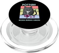 Cozy Mystery Pottery Because Black Cat and Vase pour potiers PopSockets PopGrip pour MagSafe