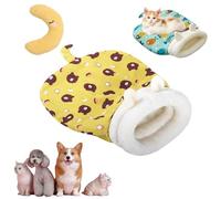 Cozy Nest for Pet,Cozy Pet Nestfor Catsand Dogs,Cat Sleeping Bagfor Indoor,Soft Plush Cats Sack Self Warming Kitten Bed Cave, 360°Wrap Comfortable Pet Sleeping Bag (Yellow)