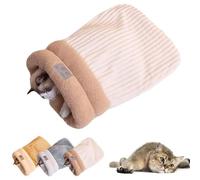 Cozy Pet Nest, Cozy Pet Nest for Cats, Cozy Pet Nest for Indoor Cats, Winter Cat Sleeping Bag, Kitty Sleeping Bag, Sleeping Bag for Cats, Winter Warm Sleeping Bag, Plush Soft Pet Bed (White,L)
