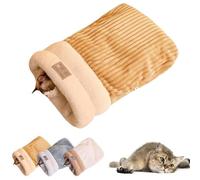 Cozy Pet Nest, Cozy Pet Nest for Cats, Cozy Pet Nest for Indoor Cats, Winter Cat Sleeping Bag, Kitty Sleeping Bag, Sleeping Bag for Cats, Winter Warm Sleeping Bag, Plush Soft Pet Bed (Brown,M)