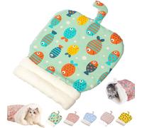 Cozy Pet Nest for Cats and Dogs, Cat Dog Sleeping Bag for Indoor, Portable Pet Nest, for All Seasons (Green)