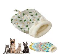 Cozy Pet Nest for Cats and Dogs, Cat Sleeping Bag for Indoor Cats Autumn Winter, 360° Warm Semienclosed Soft Plush Pet Sleep Bags, Soft Plush Cute Puppy Kitty Cat Cave Beds (Beige, One Size)
