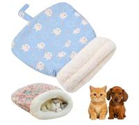 Cozy Pet Nest for Cats and Dogs, Cat Sleeping Bag for Indoor Dogs Autumn Winter with Pillow, Soft Plush Cute Pet Cave Beds (Blue,18 * 22in)