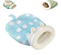 Cozy Pet Nest for Cats and Dogs,Sleeping Bag for Indoor Cats, Soft Plush Semi-Enclosed Cat Bed Sack for Sleeping Relax Play (Blue)