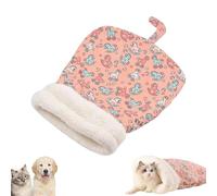 Cozy Pet Nest for Cats and Dogs, Soft Cat Dog Sleeping Bag, Portable Pet Nest, Semienclosed Cat Sleeping Bag Bed, for Indoor Cats Small Dogs (Pink,18 * 22inch)