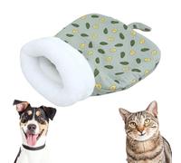 Cozy Pet Nest for Cats and Dogs, Soft Plush Cat Cave Bed, Semi-Enclosed Design, Portable Pet Nest with Pillow, Small Dog Cat Bed for All Seasons Indoor (Green,Large)