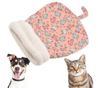 Cozy Pet Nest for Cats and Dogs, Soft Plush Cat Cave Bed, Semi-Enclosed Design, Portable Pet Nest with Pillow, Small Dog Cat Bed for All Seasons Indoor (Pink,Large)