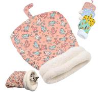 Cozy Pet - Nid pour chats et chiens - 2025 - Sac de couchage mignon pour chat d'intérieur - Lit en peluche douce - Cache-sommeil chaud pour l'automne et l'hiver - Rose - 35 x 45 cm