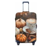 Cozy Pumpkin Spice Latte Housses de bagages de voyage élastiques pour valises de 45,7 à 81,6 cm, Noir, G
