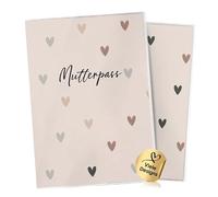 Cozy Racoon Étui pour carnet de maternité en 3 pièces pour carnet de maternité allemand - Étui de qualité supérieure pour votre carnet de maternité, Cœurs naturels, Deutschland Mutterpass
