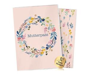 Cozy Racoon Étui pour carnet de maternité en 3 pièces pour carnet de maternité allemand - Étui de qualité supérieure pour votre carnet de maternité, Cercle de fleurs, Deutschland Mutterpass, passeport