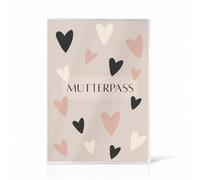 Cozy Racoon Lot de 3 housses pour carnet de maternité allemand - Étui de qualité supérieure pour votre carnet de maternité - Design cœurs (sans personnalisation)