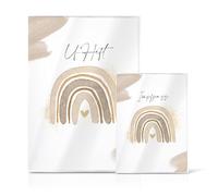 Cozy Racoon Protège-carnet de santé et carnet de vaccination - Lot de 3 pièces - Housse de qualité supérieure pour carnet d'examen et carnet de vaccination de votre enfant - Aquarelle naturelle