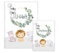 cozy racoon Protège-carnet de santé et carnet de vaccination sans personnalisation, lot de 3 pièces, étui de qualité supérieure pour carnet d'examen et carnet de vaccination de votre enfant, animaux