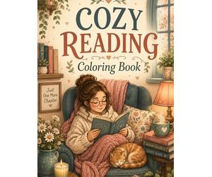 Cozy Reading Coloring Book: Charming Reading Nook Scenes, Quiet Evenings at Home, Sleepy Cats, and Cottagecore Inspired Adult Coloring Pages for Stress Relief