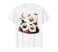 Cozy Reading Ghosts Rat de bibliothèque d'halloween T-Shirt Graphique avec Valeur, Homme, Blanc, XL