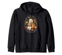 Cozy Sad Ghost Cochon d'Inde Automne Halloween Amoureux de café Sweat à Capuche