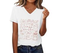 Cozy Season Chemises d'automne pour femme - T-shirt Halloween Doodles - Motif citrouille - Haut de Thanksgiving, Blanc-V, 3XL