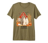 Cozy Season Mignon Ghost Automne et Automne Halloween T-Shirt Haut de Gamme