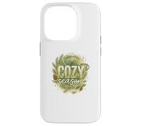 Cozy Season Watercolor Evergreen Wreath with Mug Coque pour iPhone 14 Pro