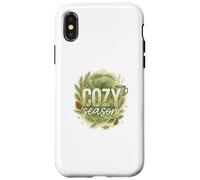 Cozy Season Watercolor Evergreen Wreath with Mug Coque pour iPhone X/XS